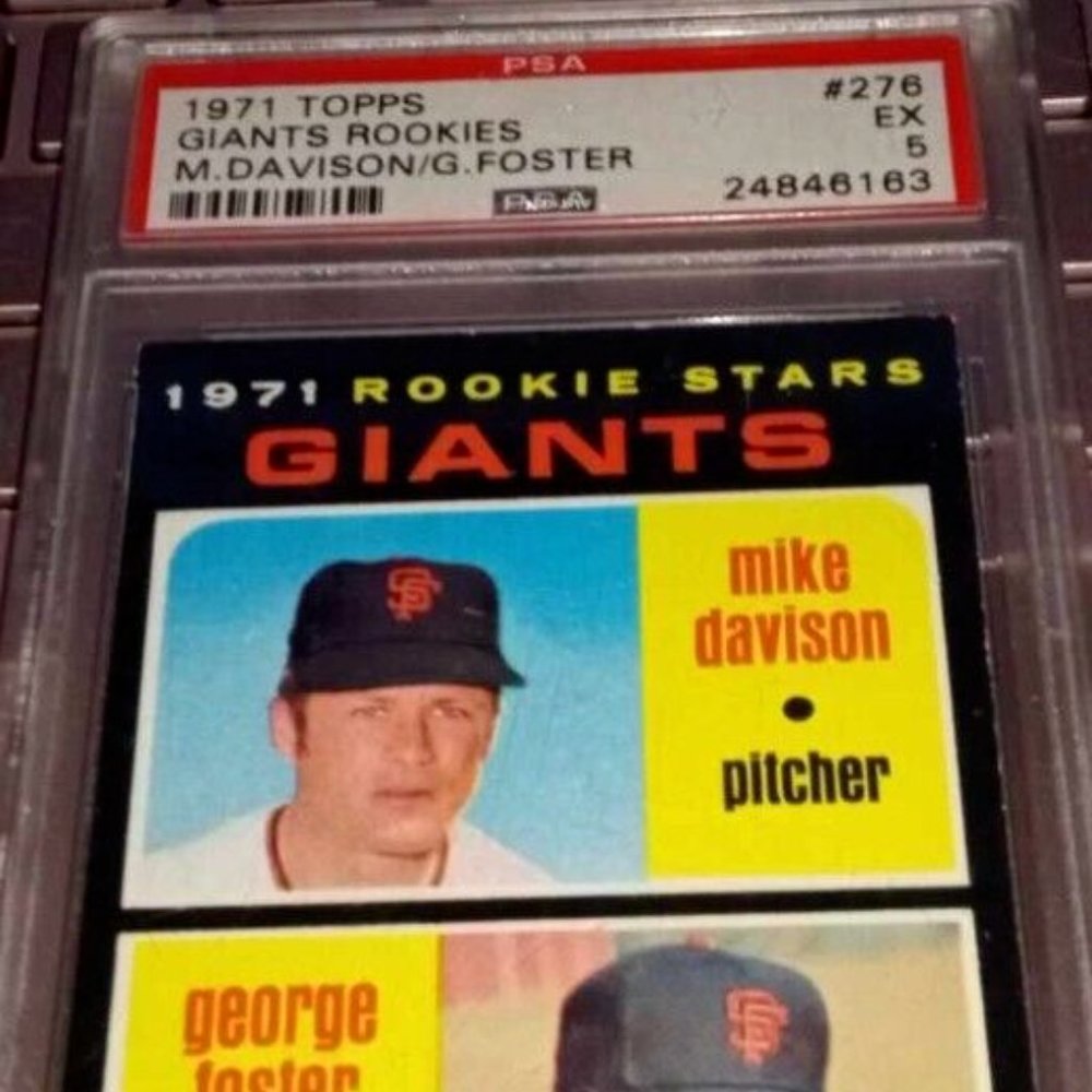 1971 TOPPS BASEBALL CARD GIANTS ROOKIES MIKE DAVISON/GEORGE FOSTER #276 EX 5
